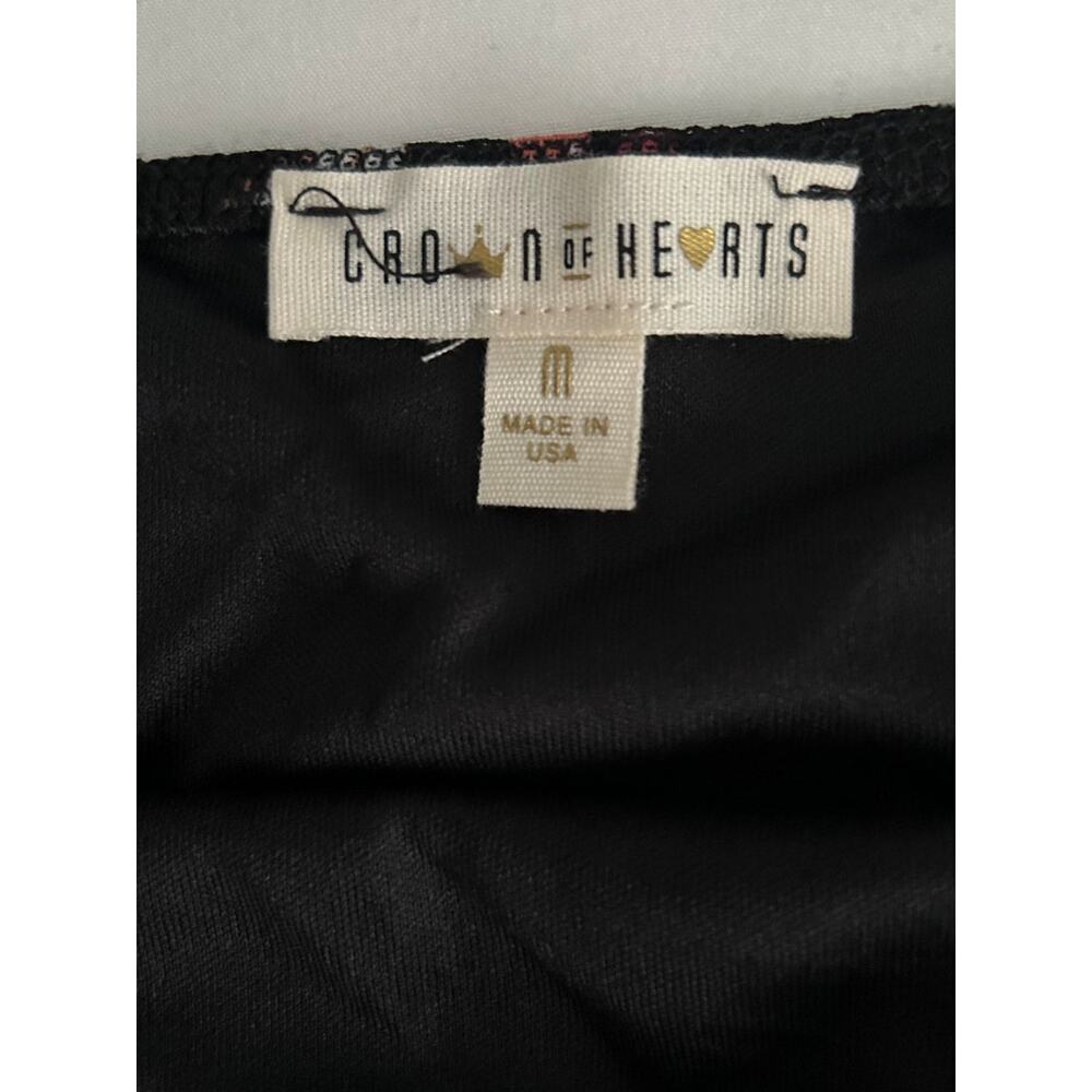 NWT Crown of Hearts Long Sleeve Girl’s 2pc Black Floral Skirt Set-Medium - Picture 5 of 12